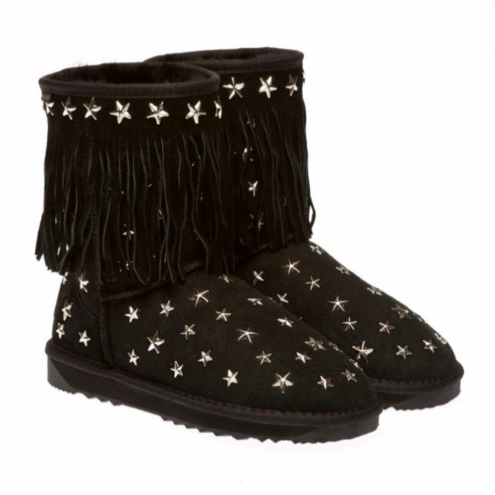 UGG AUSTRALIA JIMMY CHOO BLACK STARLIT STUDDED BOOTS LIMITED EDITION SZ 7